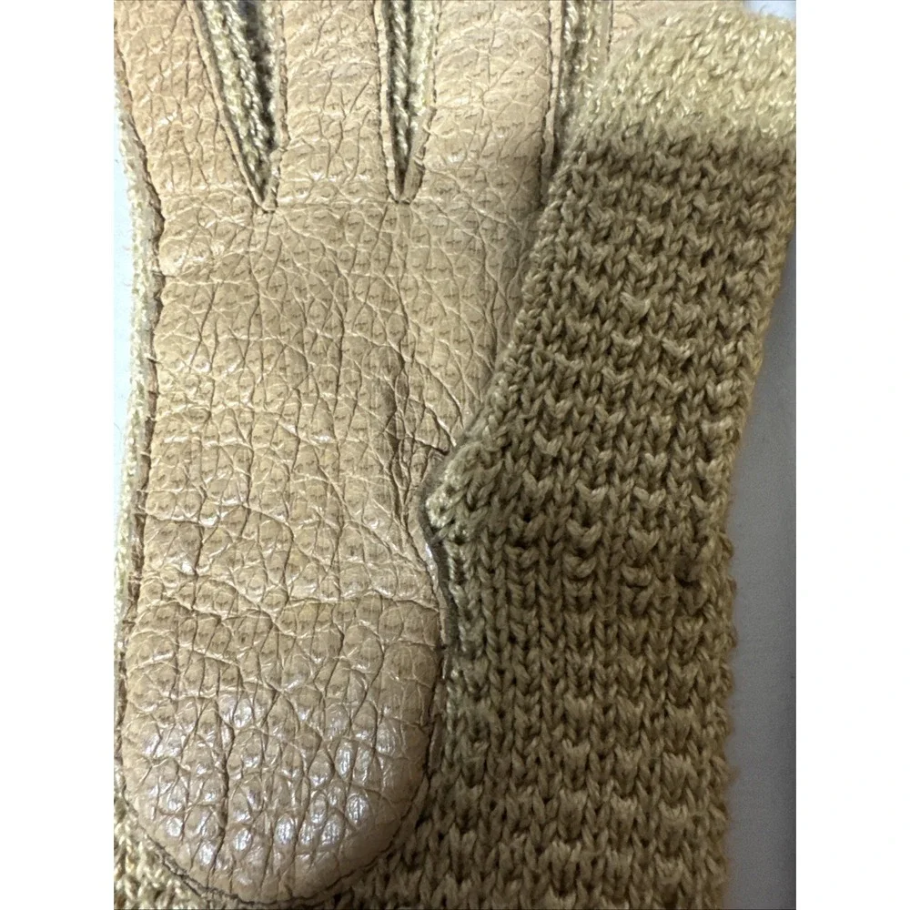 VINTAGE Wristlet Knot Nylon Beige Gloves‎ Size Small
